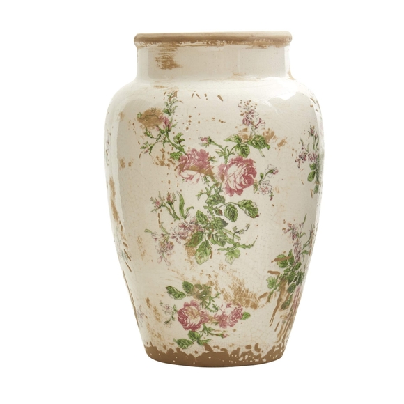 12.5in. Tuscan Ceramic Floral Print Vase - Picture 3 of 6